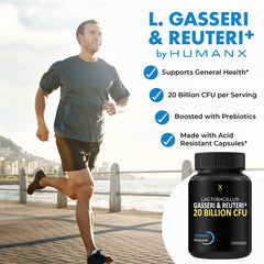 HUMANX acid-resistant capsules protect probiotics for maximum delivery.
