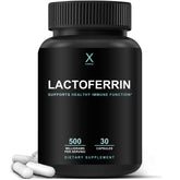 HUMANX Lactoferrin 500mg bottle label highlighting immune support potential