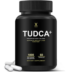 HUMANX TUDCA+ 1000mg bottle supports balanced liver markers for daily wellness.