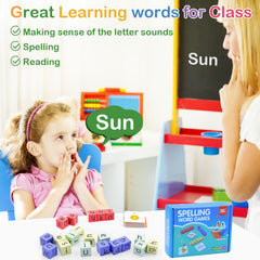 Humerry Word Spelling Game flashcards with illustrations support vocabulary building.