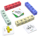 Humerry Word Spelling Game wooden blocks for early literacy and hands-on play.