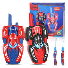 Humzo Spider Hero walkie talkie front view with kid-friendly grip for easy play.