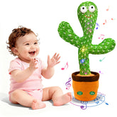 Hunfur cactus toy dancing with vibrant lights for engaging toddler playtime.