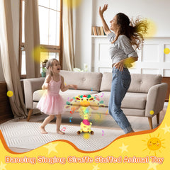 Hunfur giraffe toy record feature captures your voice for funny playback.