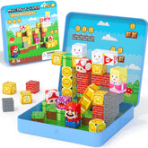 Hunloot 49PCS magnetic tiles on a compact travel base for on-the-go building.