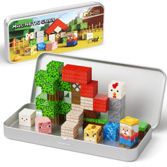 Hunloot Mini Magnetic Blocks Farm Animals Box for travel-friendly play