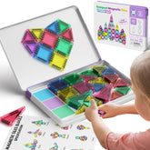 Hunloot mini magnetic tiles travel pack in metal box for on-the-go play.