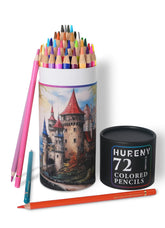 Hureny 72-color pencil set with vibrant pigments for bold coloring.