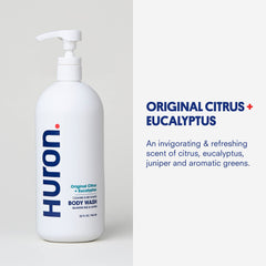 Huron Body Wash eucalyptus-swirl evokes cool clarity and skin-friendly hydration