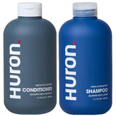 Huron Hair Duo shampoo bottle front highlights cleansing and refreshing scent