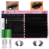 Hushlibaby lash clusters kit 280pcs 12-22mm for customizable volume at home