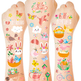 Huskein 174pcs spring tattoos pack with vivid designs for Easter fun.