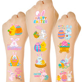 Huskein Easter tattoos—6 sheets with vibrant designs for Easter baskets.