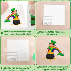 Huskein green clover tattoo designs for vibrant skin flair