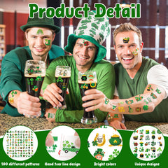 Huskein Irish motif tattoos with horseshoes and trucks for parade accessories