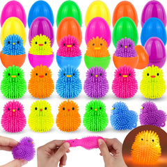 Huyamap 18-pack Easter eggs with LED puffer balls for exciting egg hunts