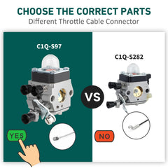 HUZTL FS55 carburetor kit on a brush cutter for improved fuel efficiency.
