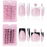 HWHUNO French soft gel toe nail tips—60-piece set for salon-quality nails.