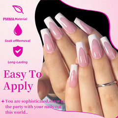 HWHUNO full-cover toe tips—soft gel fit for flat and curved nails.
