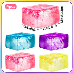 Hxezoc glitter ice cube fidget purple close-up for calm concentration