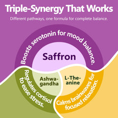 HyberVive ingredients panel emphasizes saffron, ashwagandha, and L-theanine synergy.