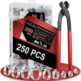 Hydencamm 250pcs hose clamp kit with 14 sizes for versatile automotive and plumbing tasks.