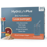 Hydralyte Liver Support packet with Blood Orange Ginger for on-the-go hydration
