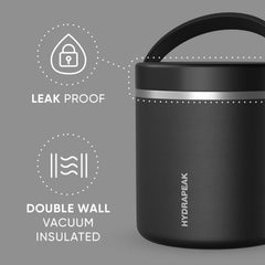 Hydrapeak 25oz food jar heat insulation keeps hot meals up to 10 hours.
