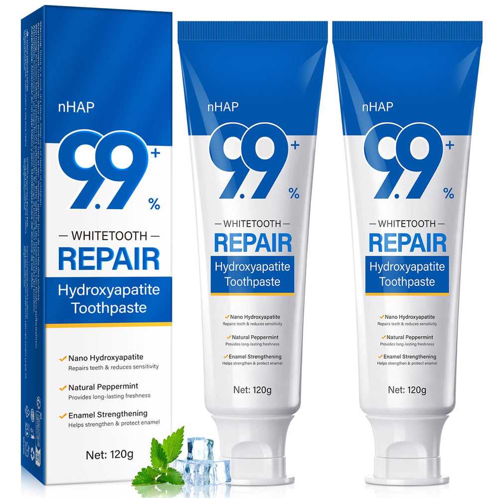 Hydroxyapatite toothpaste enamel repair visual for stronger teeth
