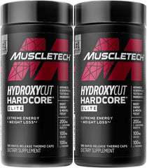 Hydroxycut Hardcore Elite bottle with capsules ready for workouts