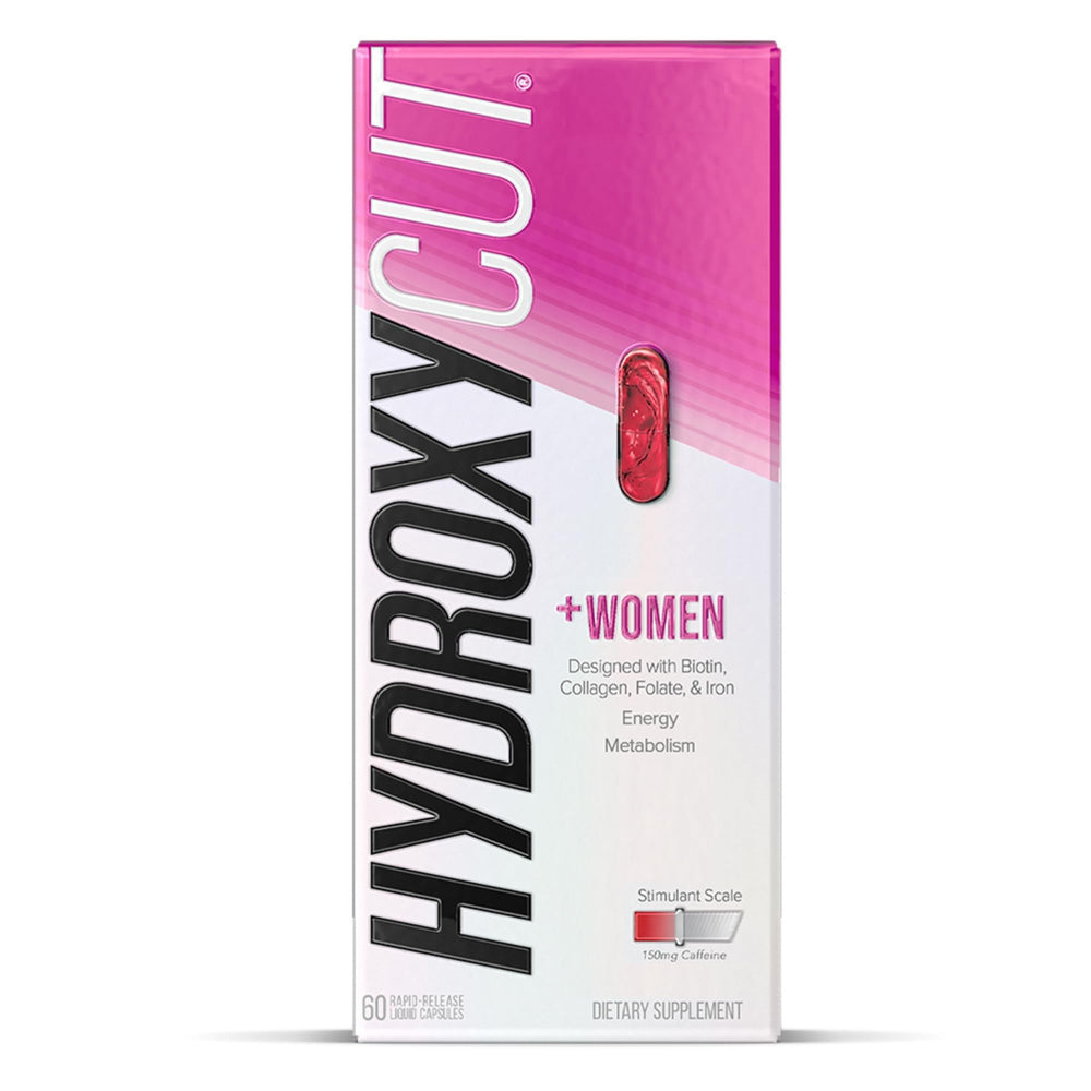 Hydroxycut +Women bottle front view supports daily weight management.