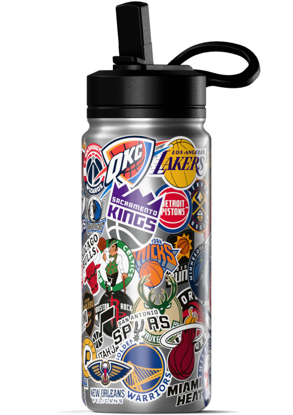 Hydrapeak NBA all-teams sticker design 20oz bottle for fans on the go.