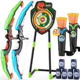 HYES LED bow and arrow set for kids with glow-in-the-dark aiming.