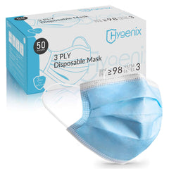 Hygenix Level 3 3-Ply masks in packaging highlight premium protection.
