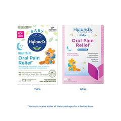 Hyland's Baby Nighttime Tabs dissolving in mouth for quick night relief