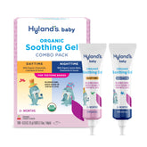 Hyland's Baby Organic Day-Night soothing gel tubes close-up for gentle teething relief
