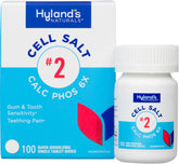 Hyland's Calc Phos 6X tablets front view bottle showing natural gum and tooth sensitivity support