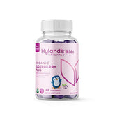 Hyland's Kids Organic Elderberry Plus gummies front view showing kid-friendly immune support in berry flavor