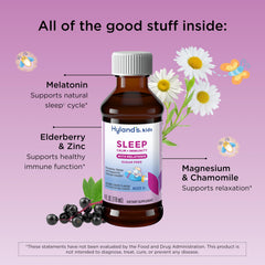 Hyland's Kids Sleep Calm Immunity dropper dispensing the kid-sized dose.