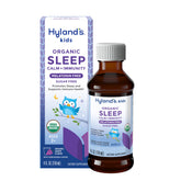 Hyland's Kids Sleep Liquid bottle with grape flavor supports gentle rest for children.