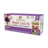 Hyleys 14-day weight loss tea kit packaging promoting a structured wellness routine.