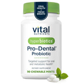 Hyperbiotics Pro Dental bottle front with mint tablets for fresher breath