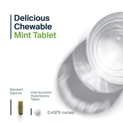 Hyperbiotics Pro Dental bottle opened to reveal chewable tablets