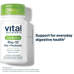 Hyperbiotics time-release technology graphic suggests deeper intestinal reach and sustained support.