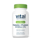 Hyperbiotics Vital Nutrients bottle close-up showing vegan capsules for daily digestive support
