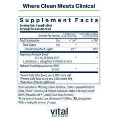 Hyperbiotics Vital Nutrients Pro Kids tablets close-up shows tiny chewable pearls