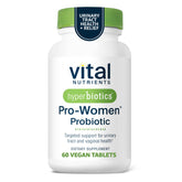 Hyperbiotics Vital Nutrients Pro Women bottle shows daily probiotic support for urinary and vaginal health