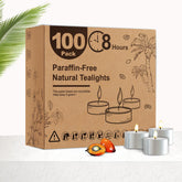 Hypmis Tea Candles 100-pack palm-wax tealights illuminate tables with a clean, steady glow.