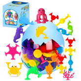 HYSZXUS bath toys with suction geometry spark interactive tub play