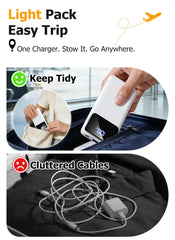 HYUCKOT portable charger with foldable wall plug for direct wall recharging.